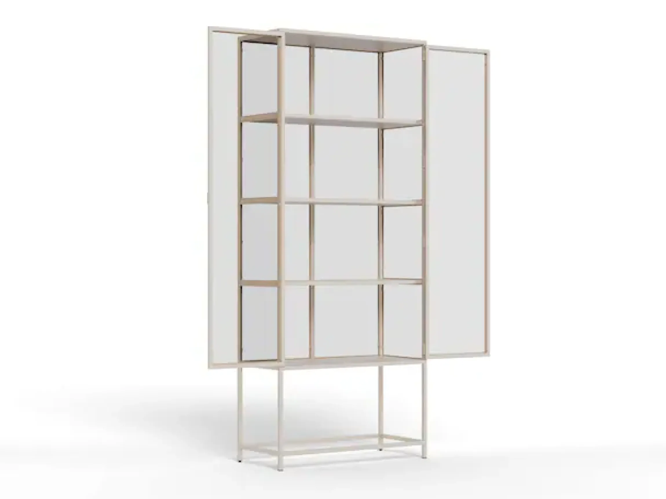 ACTONA GROUP Glasvitrine »Seaford, Vitrine« Vitrine, grauer Stahl, Oberboden und 4 Einlegeböden, 77x 35 x 185,6 cm