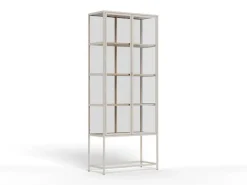 ACTONA GROUP Glasvitrine »Seaford, Vitrine« Vitrine, grauer Stahl, Oberboden und 4 Einlegeböden, 77x 35 x 185,6 cm