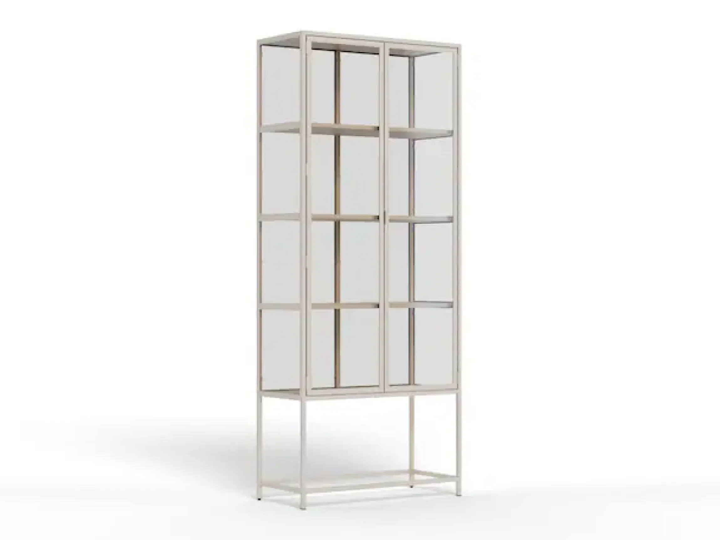 ACTONA GROUP Glasvitrine »Seaford, Vitrine« Vitrine, grauer Stahl, Oberboden und 4 Einlegeböden, 77x 35 x 185,6 cm