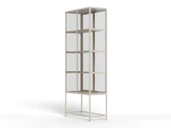 ACTONA GROUP Glasvitrine »Seaford, Vitrine« Vitrine, grauer Stahl, Oberboden und 4 Einlegeböden, 77x 35 x 185,6 cm