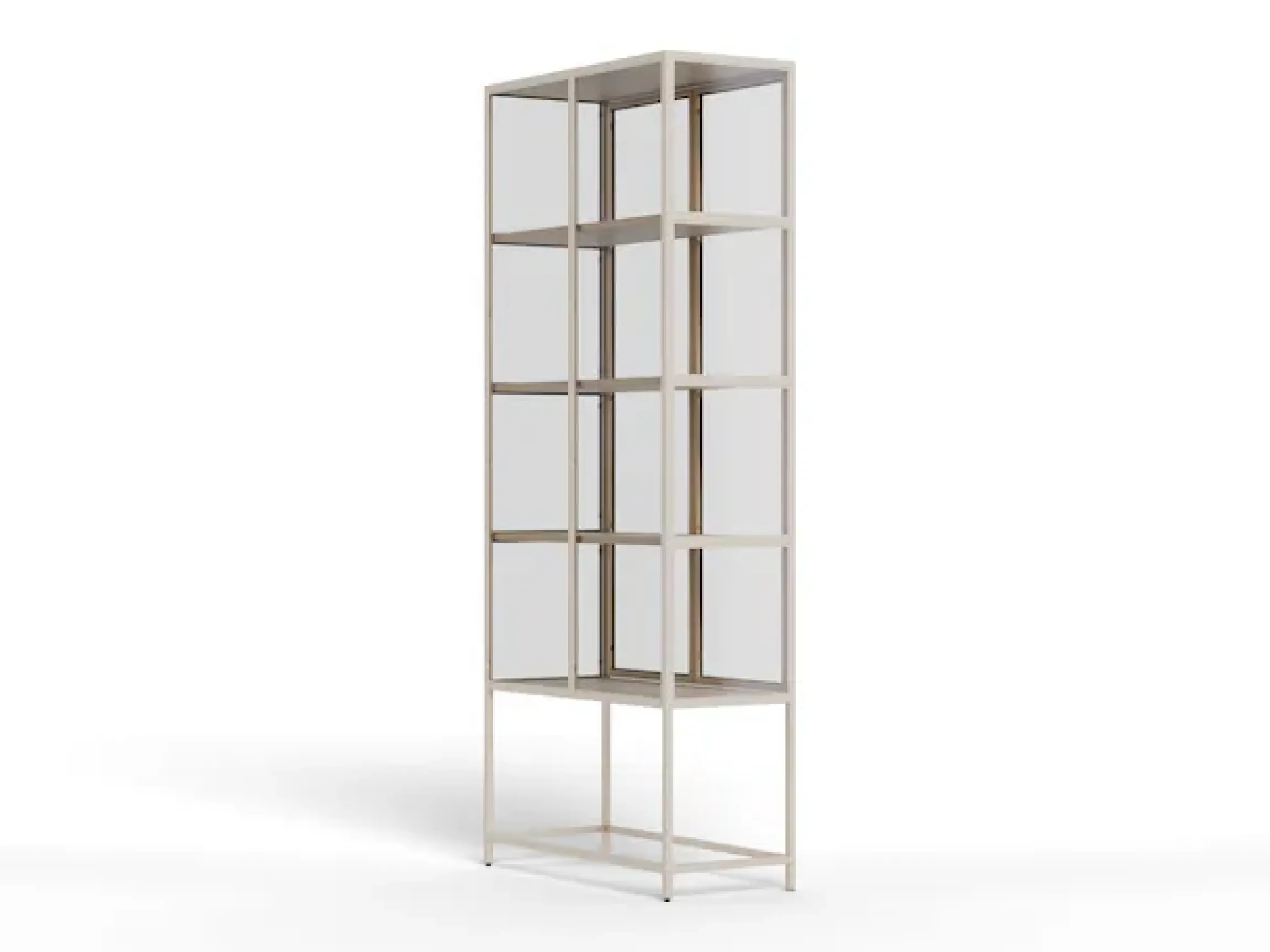 ACTONA GROUP Glasvitrine »Seaford, Vitrine« Vitrine, grauer Stahl, Oberboden und 4 Einlegeböden, 77x 35 x 185,6 cm