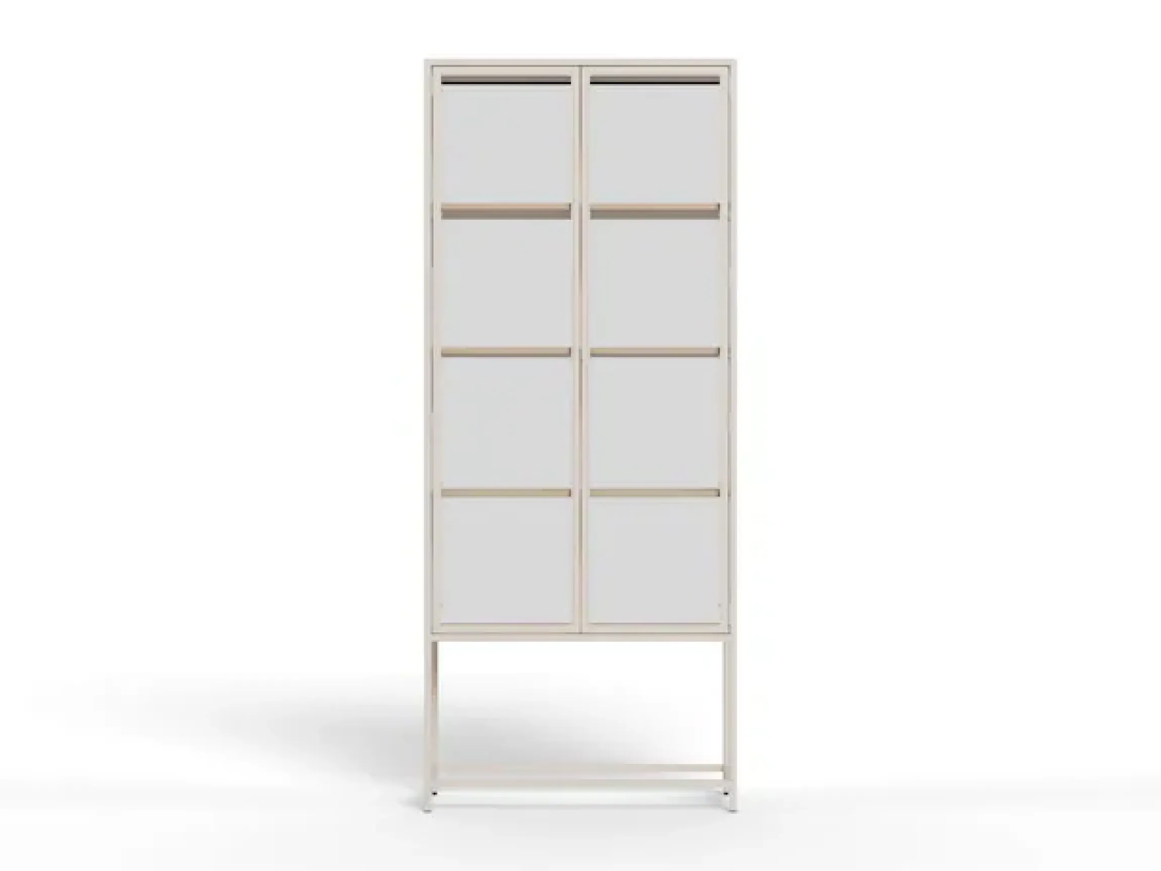 ACTONA GROUP Glasvitrine »Seaford, Vitrine« Vitrine, grauer Stahl, Oberboden und 4 Einlegeböden, 77x 35 x 185,6 cm