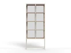 ACTONA GROUP Glasvitrine »Seaford, Vitrine« Vitrine, grauer Stahl, Oberboden und 4 Einlegeböden, 77x 35 x 185,6 cm