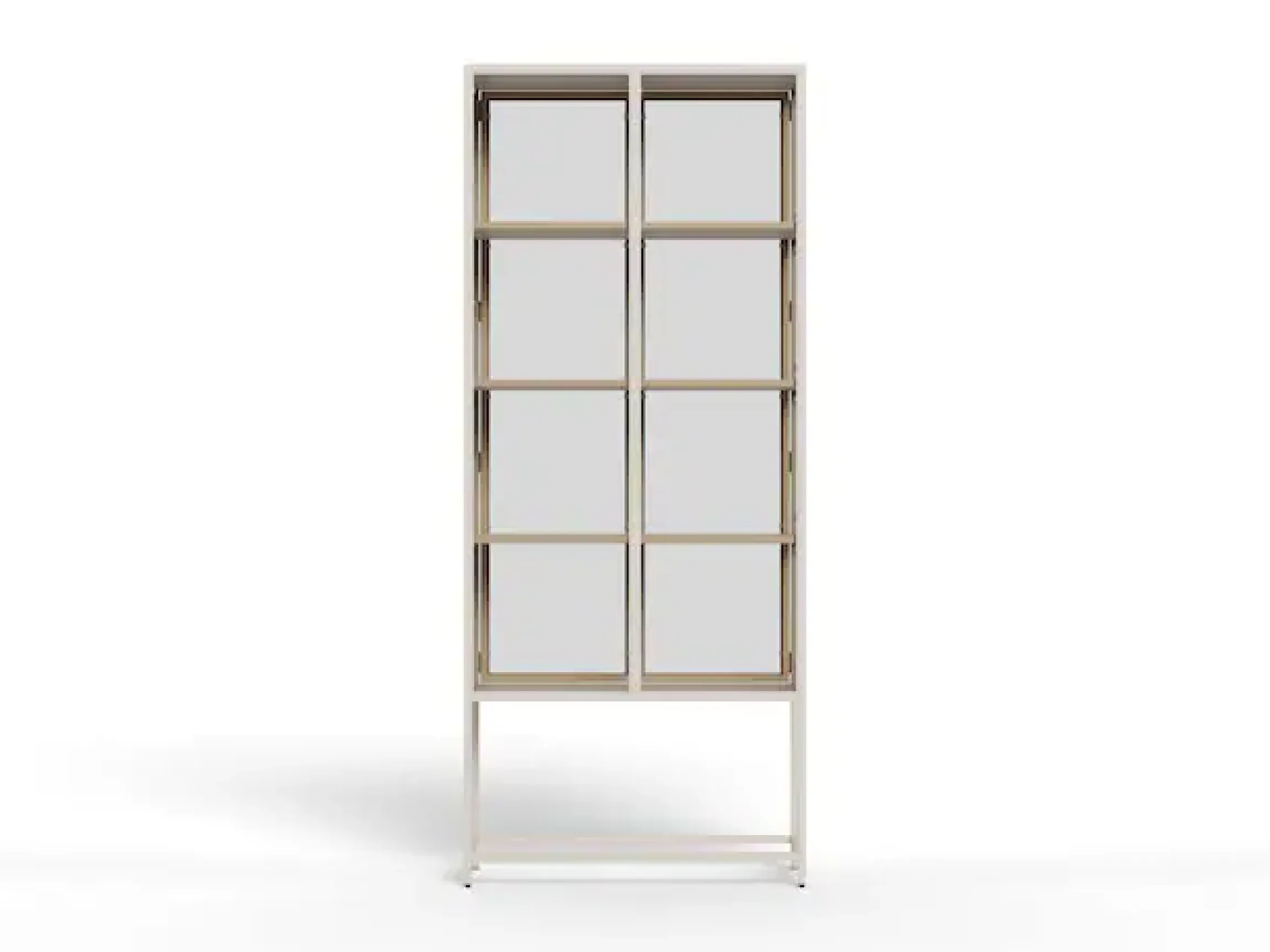 ACTONA GROUP Glasvitrine »Seaford, Vitrine« Vitrine, grauer Stahl, Oberboden und 4 Einlegeböden, 77x 35 x 185,6 cm