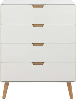 ACTONA GROUP Highboard »Lowell« 4 Schubladen mit Dämpfung, nordischer Stil, Weiß, B: 100 cm