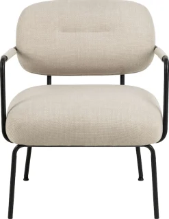 ACTONA GROUP Loungesessel »Dillon Polstersessel, Armlehne,« Loungestuhl, beiger Stoff, schwarze Stahlbeine, Sitzhöhe: 46,5 cm