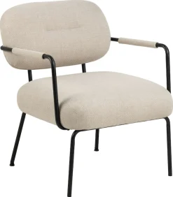ACTONA GROUP Loungesessel »Dillon Polstersessel, Armlehne,« Loungestuhl, beiger Stoff, schwarze Stahlbeine, Sitzhöhe: 46,5 cm