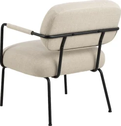 ACTONA GROUP Loungesessel »Dillon Polstersessel, Armlehne,« Loungestuhl, beiger Stoff, schwarze Stahlbeine, Sitzhöhe: 46,5 cm
