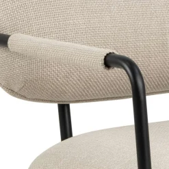 ACTONA GROUP Loungesessel »Dillon Polstersessel, Armlehne,« Loungestuhl, beiger Stoff, schwarze Stahlbeine, Sitzhöhe: 46,5 cm