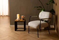 ACTONA GROUP Loungesessel »Dillon Polstersessel, Armlehne,« Loungestuhl, beiger Stoff, schwarze Stahlbeine, Sitzhöhe: 46,5 cm