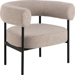 ACTONA GROUP Loungesessel »Oakfield, Polstersessel, Relaxsessel, mit Armlehnen, Hoher Komfort« Modern, Beiger Stoff, Schwarze Stel, Taschenfedern, Sitzhöhe: 43,5 cm