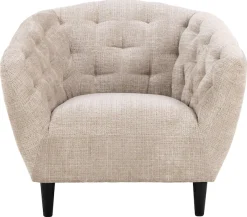 ACTONA GROUP Loungesessel »Ria« 1-Sitzer, Chenille beige, mit Rautenheftung und Taschenfedern