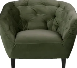 ACTONA GROUP Loungesessel »Ria Armlehnstuhl, Polstersessel, Einzelsofa, Relaxsessel,« 1-Sitzer, Samtstoff, Massivholz-Beine, Taschenfederkern, Tufting