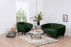 ACTONA GROUP Loungesessel »Ria Armlehnstuhl, Polstersessel, Einzelsofa, Relaxsessel,« 1-Sitzer, Samtstoff, Massivholz-Beine, Taschenfederkern, Tufting