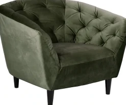 ACTONA GROUP Loungesessel »Ria Armlehnstuhl, Polstersessel, Einzelsofa, Relaxsessel,« 1-Sitzer, Samtstoff, Massivholz-Beine, Taschenfederkern, Tufting