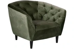 ACTONA GROUP Loungesessel »Ria Armlehnstuhl, Polstersessel, Einzelsofa, Relaxsessel,« 1-Sitzer, Samtstoff, Massivholz-Beine, Taschenfederkern, Tufting