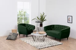 ACTONA GROUP Loungesessel »Ria Armlehnstuhl, Polstersessel, Einzelsofa, Relaxsessel,« 1-Sitzer, Samtstoff, Massivholz-Beine, Taschenfederkern, Tufting