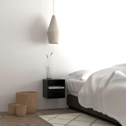 ACTONA GROUP Nachttisch »Joliet« Nachtschrank, Nachtkommode, für Wandmontage, Schublade, Schwarz/Bambus