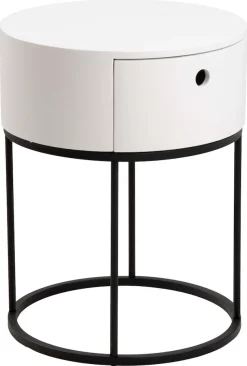 ACTONA GROUP Nachttisch »Polo« 1 Stk. tlg. Nachttisch in Weiss oder Schwarz, rund, Ø 40 cm, mit 1 Schublade