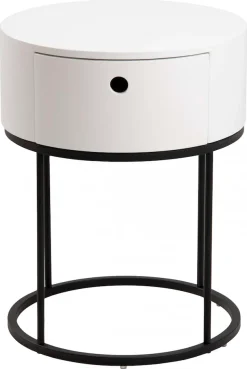 ACTONA GROUP Nachttisch »Polo« 1 Stk. tlg. Nachttisch in Weiss oder Schwarz, rund, Ø 40 cm, mit 1 Schublade
