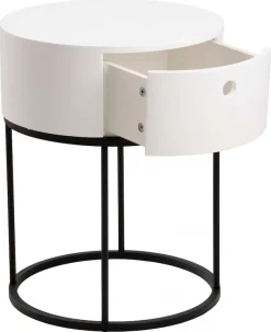 ACTONA GROUP Nachttisch »Polo« 1 Stk. tlg. Nachttisch in Weiss oder Schwarz, rund, Ø 40 cm, mit 1 Schublade