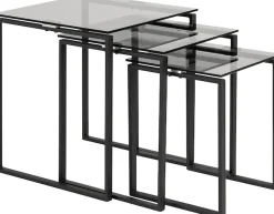 ACTONA GROUP Satztisch »Karolina« 3 Stk. tlg. mit einer Rauchglasplatten und einem schönen Metallgestell
