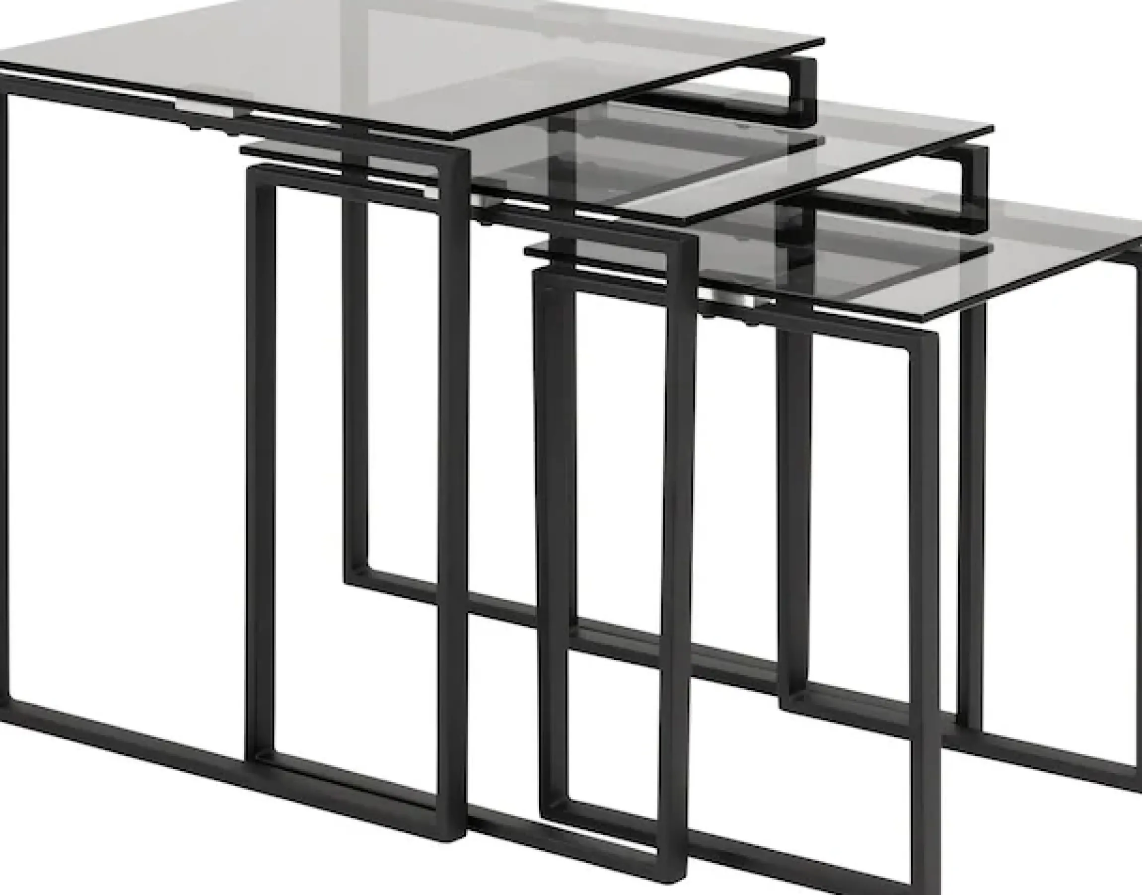 ACTONA GROUP Satztisch »Karolina« 3 Stk. tlg. mit einer Rauchglasplatten und einem schönen Metallgestell
