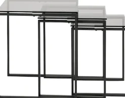 ACTONA GROUP Satztisch »Karolina« 3 Stk. tlg. mit einer Rauchglasplatten und einem schönen Metallgestell