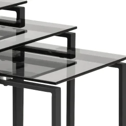 ACTONA GROUP Satztisch »Karolina« 3 Stk. tlg. mit einer Rauchglasplatten und einem schönen Metallgestell