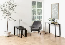 ACTONA GROUP Satztisch »Karolina« 3 Stk. tlg. mit einer Rauchglasplatten und einem schönen Metallgestell