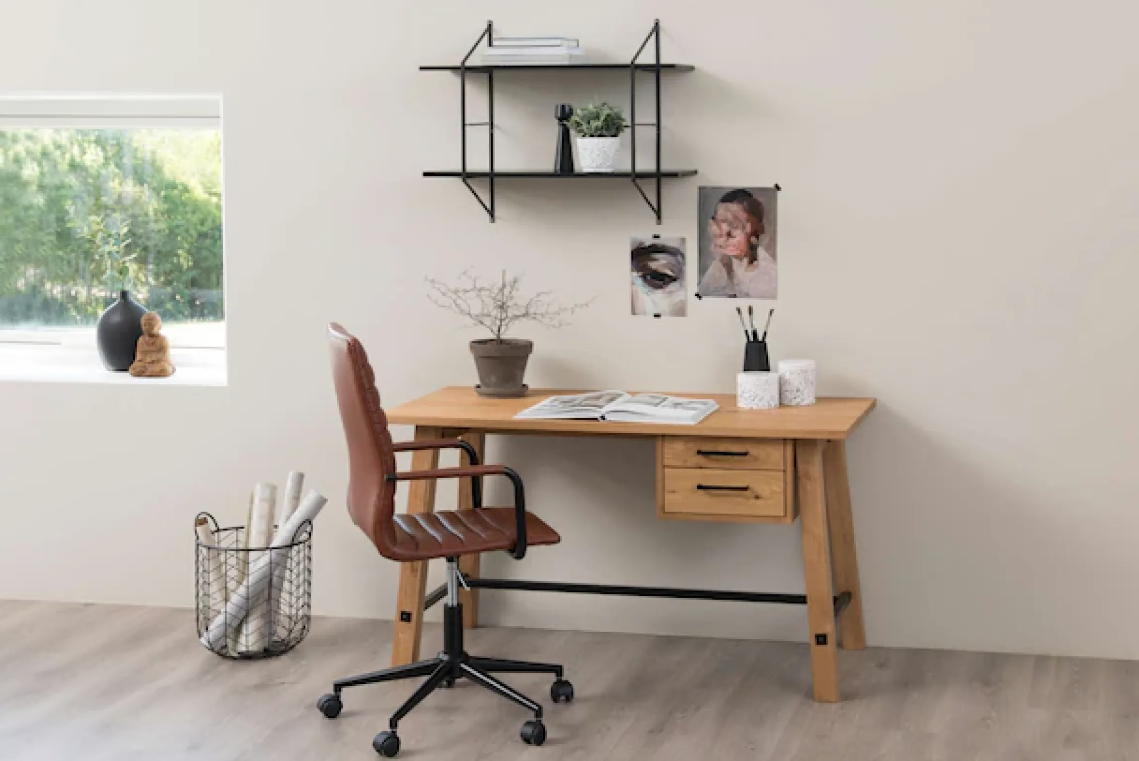 ACTONA GROUP Schreibtischstuhl »Winslow« () Drehstuhl, Chefsessel, Höhenverstellbar, Armlehne, Cognac Braun