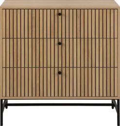 ACTONA GROUP Sideboard »Albany« Eiche-Optik, Lamellenfront, 3 Schubladen, B: 80, 6 cm