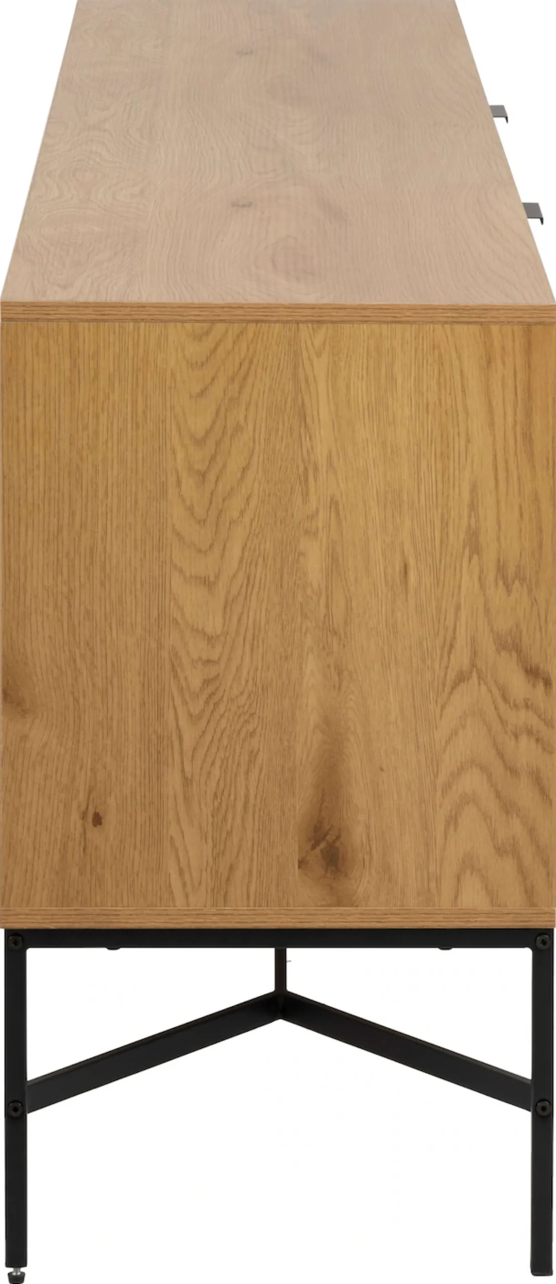 ACTONA GROUP Sideboard »Jaipur Anrichte, Kommode,« Eiche-Optik, 2 Türen, 2 Einlegeböden, Lamellenfront