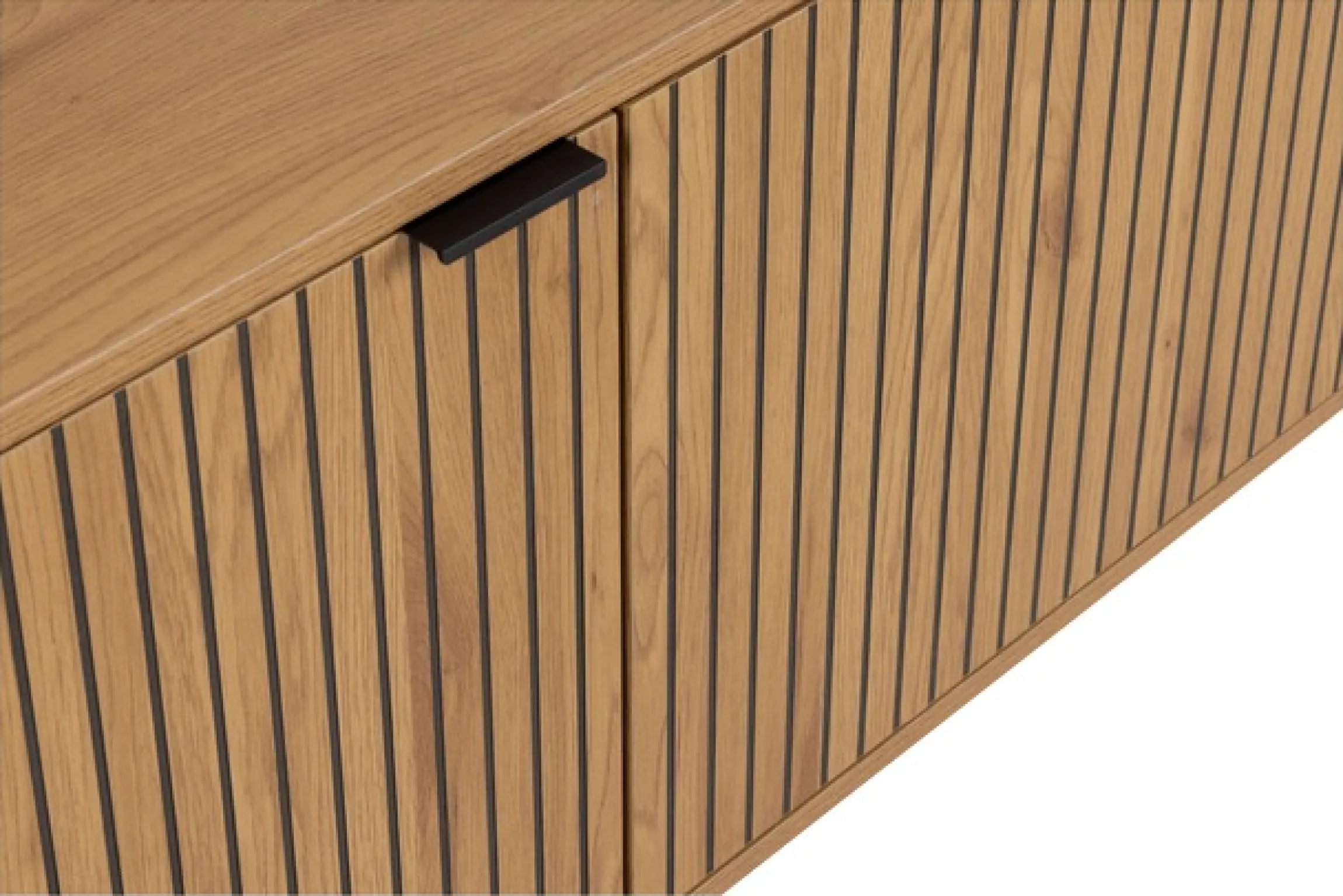 ACTONA GROUP Sideboard »Jaipur Anrichte, Kommode,« Eiche-Optik, 2 Türen, 2 Einlegeböden, Lamellenfront