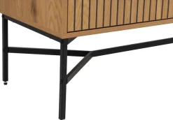 ACTONA GROUP Sideboard »Jaipur Anrichte, Kommode,« Eiche-Optik, 2 Türen, 2 Einlegeböden, Lamellenfront