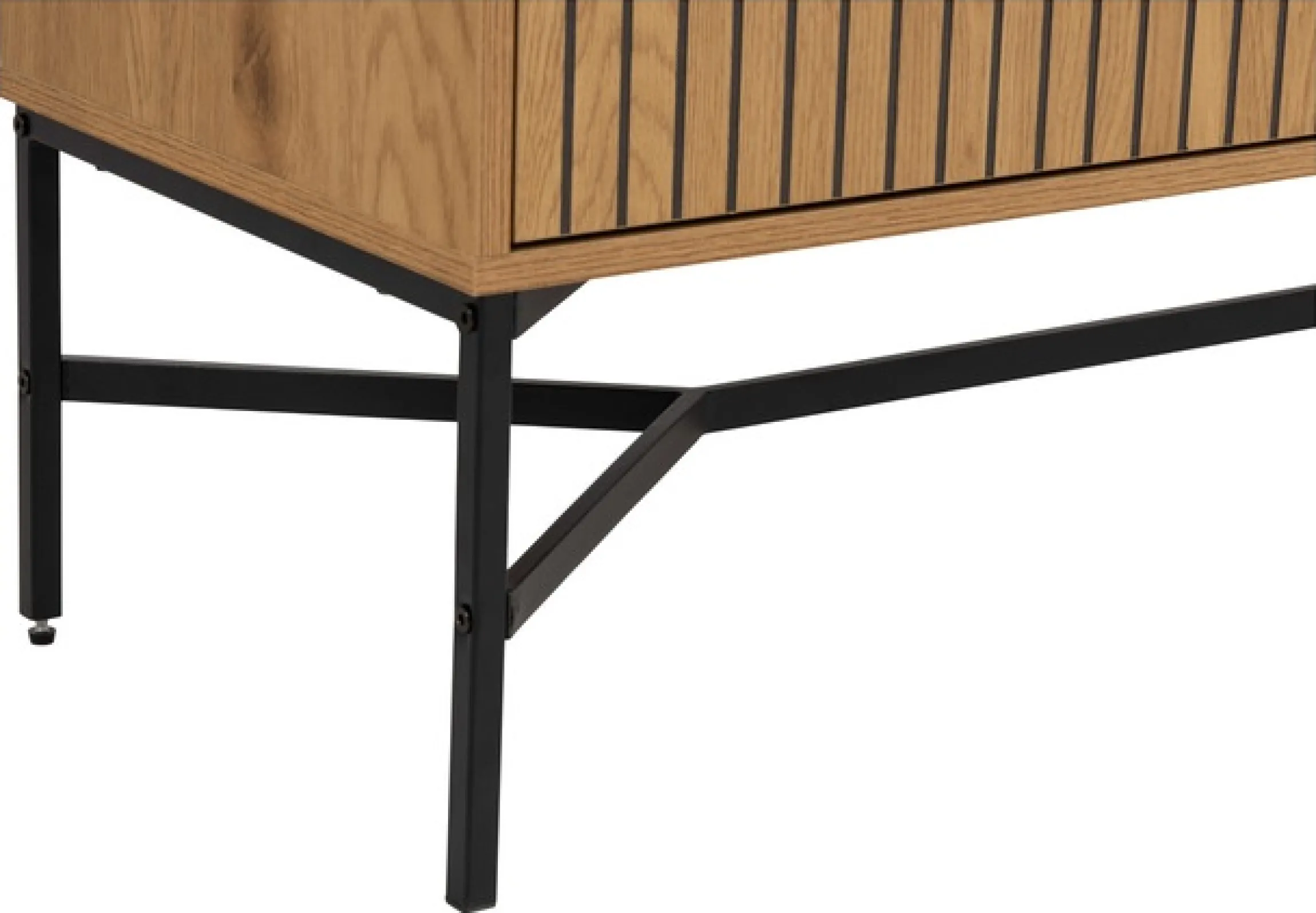 ACTONA GROUP Sideboard »Jaipur Anrichte, Kommode,« Eiche-Optik, 2 Türen, 2 Einlegeböden, Lamellenfront