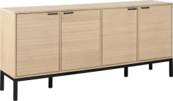 ACTONA GROUP Sideboard »Kensington« Anrichte, 4 Türen und 4 Böden weiss pigmentiertEiche, 180x40x80cm
