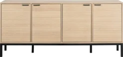 ACTONA GROUP Sideboard »Kensington« Anrichte, 4 Türen und 4 Böden weiss pigmentiertEiche, 180x40x80cm