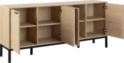 ACTONA GROUP Sideboard »Kensington« Anrichte, 4 Türen und 4 Böden weiss pigmentiertEiche, 180x40x80cm