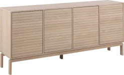 ACTONA GROUP Sideboard »Linley Anrichte, Lamellenfront,« gerillte Front, Eiche furniert, 4 Türen, 4 E-böden, B: 180 cm