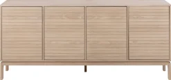 ACTONA GROUP Sideboard »Linley Anrichte, Lamellenfront,« gerillte Front, Eiche furniert, 4 Türen, 4 E-böden, B: 180 cm