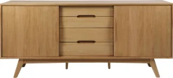 ACTONA GROUP Sideboard »Marte« Anrichte, Eiche/Furnier, 2 Schiebetüren, 4 Schubladen, Breite 180 cm