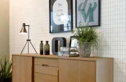 ACTONA GROUP Sideboard »Marte« Anrichte, Eiche/Furnier, 2 Schiebetüren, 4 Schubladen, Breite 180 cm