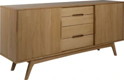 ACTONA GROUP Sideboard »Marte« Anrichte, Eiche/Furnier, 2 Schiebetüren, 4 Schubladen, Breite 180 cm