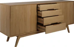 ACTONA GROUP Sideboard »Marte« Anrichte, Eiche/Furnier, 2 Schiebetüren, 4 Schubladen, Breite 180 cm