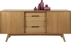 ACTONA GROUP Sideboard »Marte« Anrichte, Eiche/Furnier, 2 Schiebetüren, 4 Schubladen, Breite 180 cm