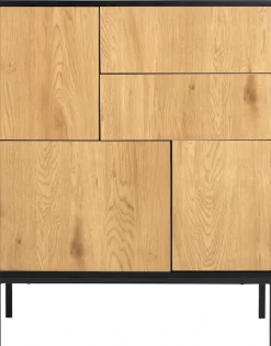 ACTONA GROUP Sideboard 1,mit Wildeiche-Nachbildung, 3 Türen und 2 Schubladen, Breite 80 cm