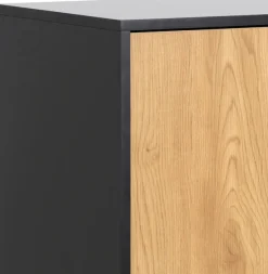 ACTONA GROUP Sideboard 1,mit Wildeiche-Nachbildung, 3 Türen und 2 Schubladen, Breite 80 cm