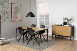 ACTONA GROUP Sideboard 1,schwarze Kontrastrahmen, 1 Tür und 3 Schubladen, Breite 120 cm