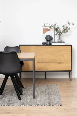 ACTONA GROUP Sideboard 1,schwarze Kontrastrahmen, 1 Tür und 3 Schubladen, Breite 120 cm